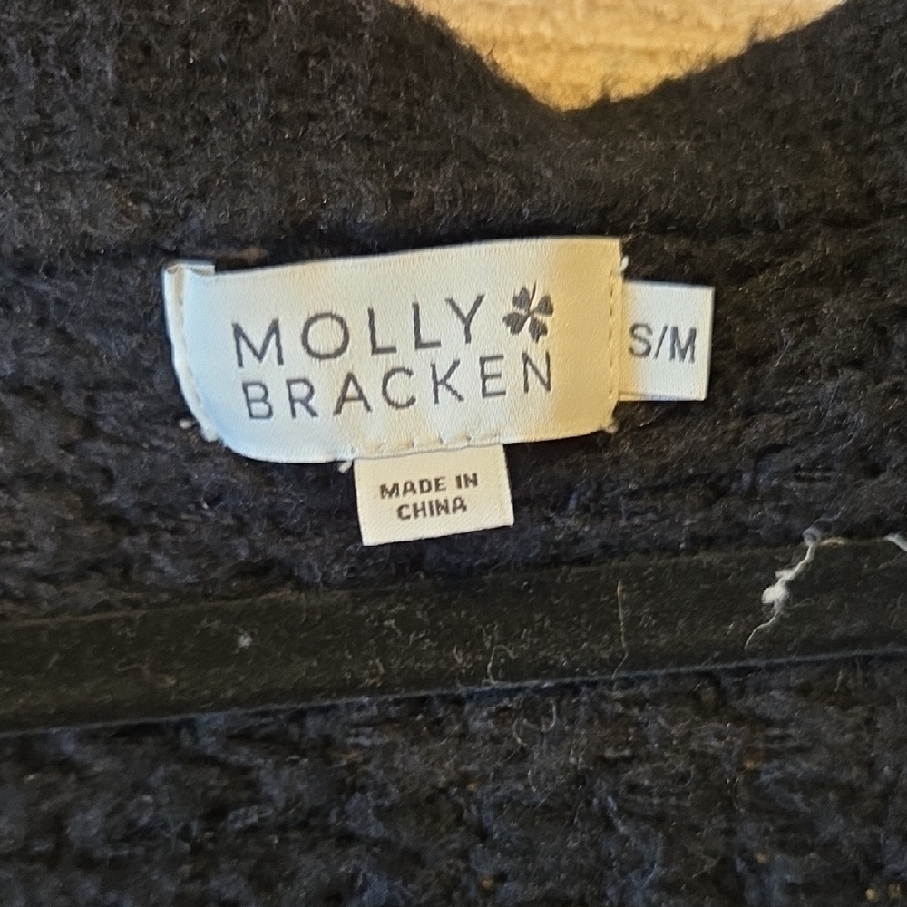 Molly Bracken Black Chunky Knit Cardigan - Picture 2 of 3